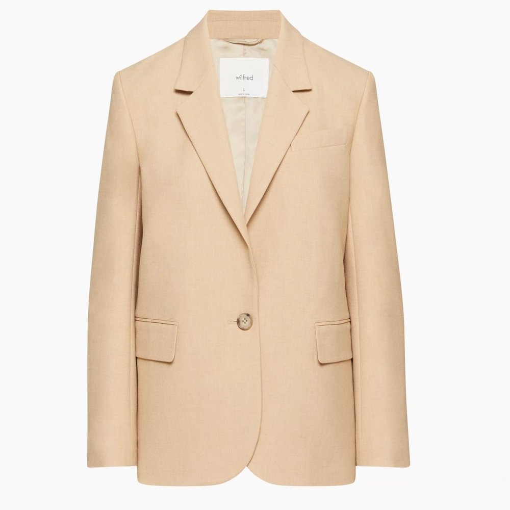NWT Aritzia Wilfred Generation Blazer in XS | Heather Bisque Beige
